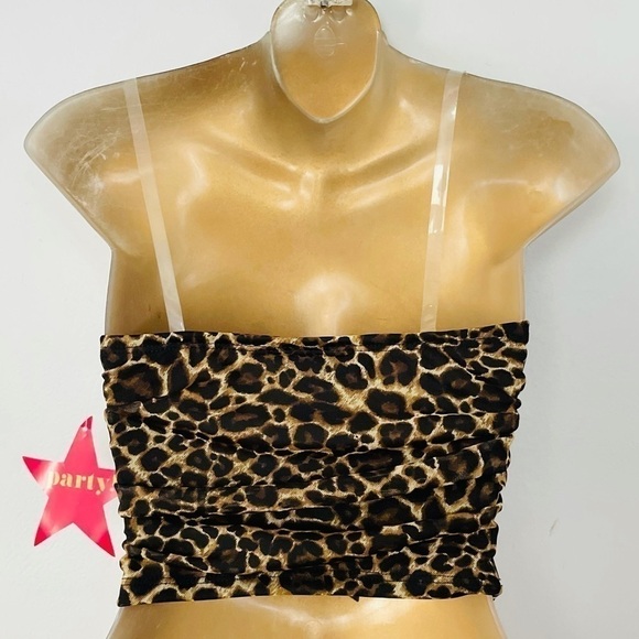 Leopard print clear strap tank top size small NEW - Picture 2 of 3